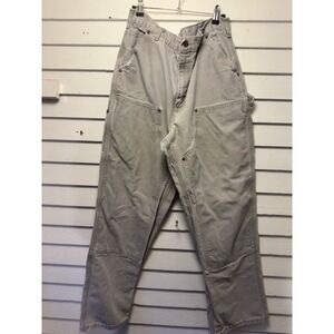 USA MADE Carhartt Double Knee Gravel Grey Jeans Pants 36X32 VINTAGE Fade